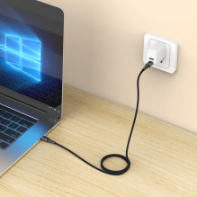 „Tech-Protect Ultraboost DNA MagTwist USB-C PD“ laidas 100 W / 5 A, 100 cm – pilkas