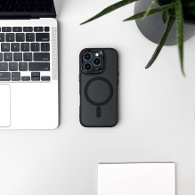 Blizgantis „MagSafe“ dėklas, suderinamas su „iPhone 17 Pro“ – juodas