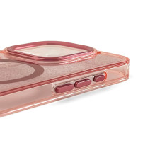 Blizgantis „MagSafe“ dėklas, suderinamas su „iPhone 17“ – rožinis