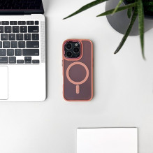 Blizgantis „MagSafe“ dėklas, suderinamas su „iPhone 17 Pro“ – rožinis