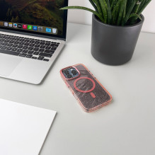 Blizgantis „MagSafe“ dėklas, suderinamas su „iPhone 17 Pro“ – rožinis