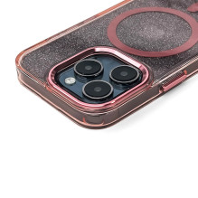 Blizgantis „MagSafe“ dėklas, suderinamas su „iPhone 17 Pro Max“ – rožinis