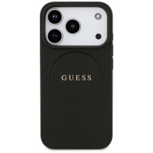 „Guess Grained Ring MagSafe“ dėklas, skirtas „iPhone 17 Pro“ – juodas