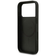 Guess Grained Ring MagSafe case for iPhone 17 Pro - black