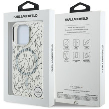 Karl Lagerfeld IML Karl Script Pattern MagSafe Case for iPhone 16 Pro - White