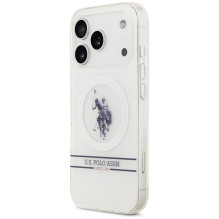 US Polo DH and Bottom Stripe Logo MagSafe Case for iPhone 17 Pro - White US Polo DH and Bottom Stripe Logo MagSafe Case for iPhone 17 Pro - White