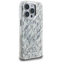 Karl Lagerfeld IML Karl Script Pattern MagSafe Case for iPhone 16 Pro Max - White