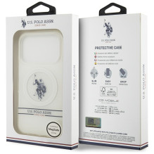 US Polo DH and Bottom Stripe Logo MagSafe Case for iPhone 17 Pro - White US Polo DH and Bottom Stripe Logo MagSafe Case for iPhone 17 Pro - White