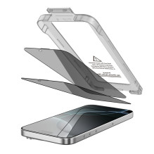„Tech-Protect Quick Set Spy+“ privatumo stiklų, skirtų „iPhone 16 Pro“, 2 vnt. pakuotėje