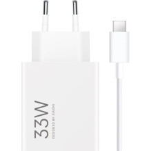 „Xiaomi MDY-16-EF“ 1xUSB-A 33W sieninis įkroviklis su 3A USB-C laidu - baltas „Xiaomi MDY-16-EF“ 1xUSB-A 33W sieninis įkroviklis su 3A USB-C laidu - baltas