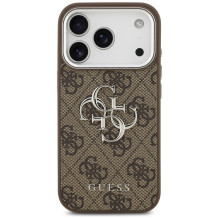 „Guess 4G Big 4G Classic Logo“ dėklas, skirtas iPhone 17 Pro, rudas - sidabrinis