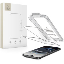 „Tech-Protect Quick Set+“ 2 grūdinto stiklo pakuotė, skirta „iPhone 17 Air“ – juoda