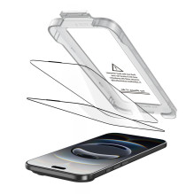 „Tech-Protect Quick Set+“ 2 grūdinto stiklo pakuotė, skirta „iPhone 17 Air“ – juoda