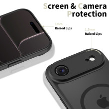 „Tech-Protect BasicMag MagSafe“ dėklas, skirtas „iPhone 17 Air“ – matinės juodos spalvos