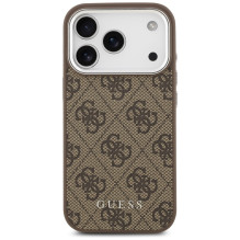 „Guess 4G Classic Logo MagSafe“ dėklas, skirtas „iPhone 17 Pro Max“ – rudas