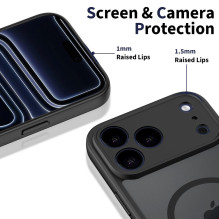 „Tech-Protect BasicMag MagSafe“ dėklas, skirtas „iPhone 17 Pro“ – matinės juodos spalvos