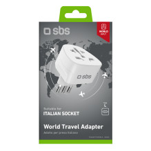 SBS IT kelioninis adapteris – universalus – baltas