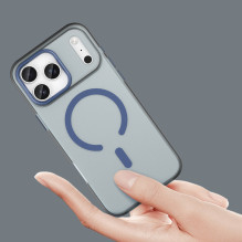 Magnetinis abrazyvinis iPhone 17 Pro dėklas, suderinamas su „MagSafe“ – matinės mėlynos spalvos