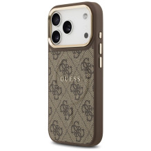 „Guess 4G PU Classic Logo MagSafe“ dėklas, skirtas „iPhone 17 Pro“ – rudas