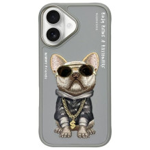 „Nimmy Glasses Cool Dog“ dėklas „iPhone 16“ telefonui – pilkas „Nimmy Glasses Cool Dog“ dėklas „iPhone 16“ telefonui – pilkas