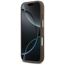 „Guess 4G PU Classic Logo MagSafe“ dėklas, skirtas „iPhone 17 Pro“ – rudas