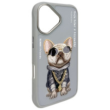 Nimmy Glasses Cool Dog iPhone 16 Case - Gray