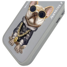 Nimmy Glasses Cool Dog iPhone 16 Case - Gray