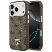 „Guess 4G“ trikampio logotipo „MagSafe“ dėklas, skirtas „iPhone 17 Pro“ – rudas