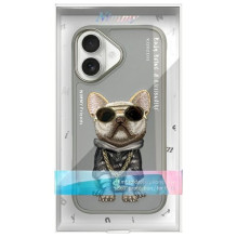 „Nimmy Glasses Cool Dog“ dėklas „iPhone 16“ telefonui – pilkas „Nimmy Glasses Cool Dog“ dėklas „iPhone 16“ telefonui – pilkas