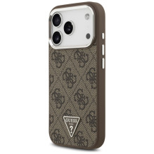 „Guess 4G“ trikampio logotipo „MagSafe“ dėklas, skirtas „iPhone 17 Pro“ – rudas