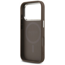 „Guess 4G“ trikampio logotipo „MagSafe“ dėklas, skirtas „iPhone 17 Pro“ – rudas