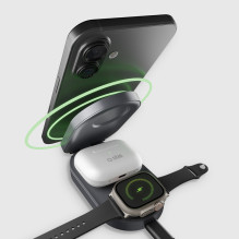 SBS 3 viename sulankstoma belaidė įkrovimo stotelė QI2 MFI – skirta „iPhone“ – juoda