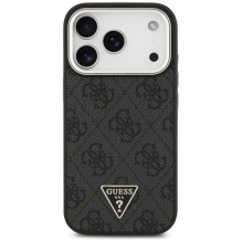 „Guess 4G“ trikampio logotipo „MagSafe“ dėklas, skirtas „iPhone 17 Pro“ – juodas