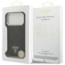 „Guess 4G“ trikampio logotipo „MagSafe“ dėklas, skirtas „iPhone 17 Pro“ – juodas