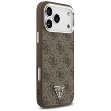 „Guess 4G“ trikampio logotipo „MagSafe“ dėklas, skirtas „iPhone 17 Pro Max“ – rudas