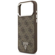 „Guess 4G“ trikampio logotipo „MagSafe“ dėklas, skirtas „iPhone 17 Pro Max“ – rudas