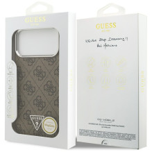 „Guess 4G“ trikampio logotipo „MagSafe“ dėklas, skirtas „iPhone 17 Pro Max“ – rudas