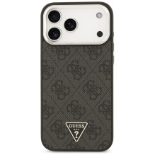 „Guess 4G“ trikampio logotipo „MagSafe“ dėklas, skirtas „iPhone 17 Pro Max“ – juodas