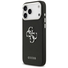 „Guess Grained Big 4G Classic Logo“ dėklas, skirtas „iPhone 17 Pro Max“ – juodas