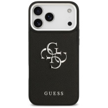 „Guess Grained Big 4G Classic Logo“ dėklas, skirtas „iPhone 17 Pro Max“ – juodas