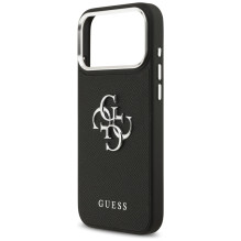 „Guess Grained Big 4G Classic Logo“ dėklas, skirtas „iPhone 17 Pro Max“ – juodas