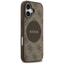 „Guess 4G Circle Classic Logo MagSafe“ dėklas, skirtas iPhone 17 – rudas