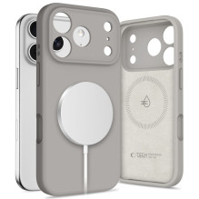 „Tech-Protect“ silikoninis „MagSafe“ dėklas, skirtas „iPhone 17 Pro“ – pilkas