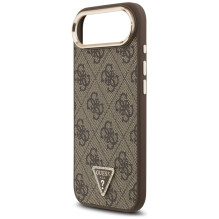 „Guess 4G Triangle Logo MagSafe“ dėklas, skirtas „iPhone Air“, rudas – auksinis