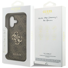 „Guess 4G“ didelio logotipo dėklas, skirtas „iPhone 17“ – rudas