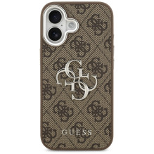 „Guess 4G Big 4G Classic“ logotipo dėklas, skirtas „iPhone 17“ – rudas ir sidabrinis