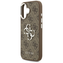 „Guess 4G Big 4G Classic“ logotipo dėklas, skirtas „iPhone 17“ – rudas ir sidabrinis
