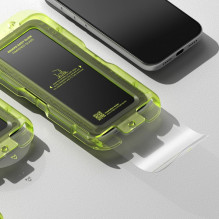 „Ringke Easy Slide“ dviejų grūdintų „iPhone 17 Pro Max“ stiklų pakuotė – juoda