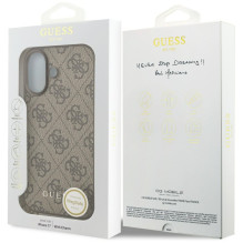 „Guess 4G Charms Collection“ „MagSafe“ dėklas, skirtas „iPhone 17“ – rudas