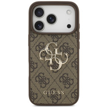 „Guess 4G“ didelio logotipo dėklas, skirtas „iPhone 17 Pro“ – rudas